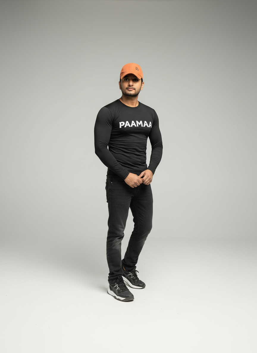 Power Seamless Fullsleeves T-shirt Black